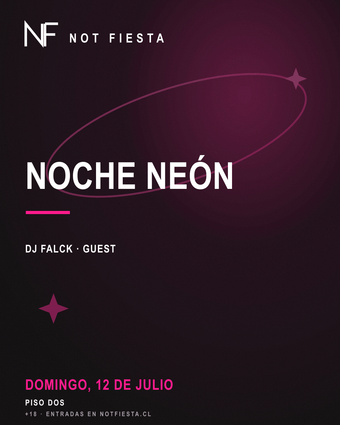 Flyer Noche Neón