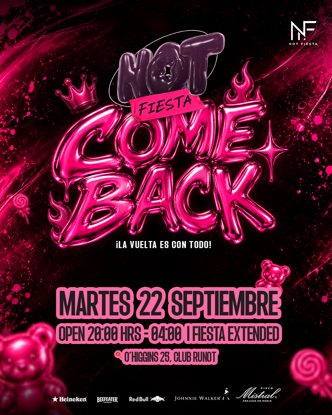 Flyer NOT FIESTA COME BACK🍭
